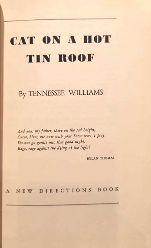 Cat on a Hot Tin Roof | Williams, Tennessee